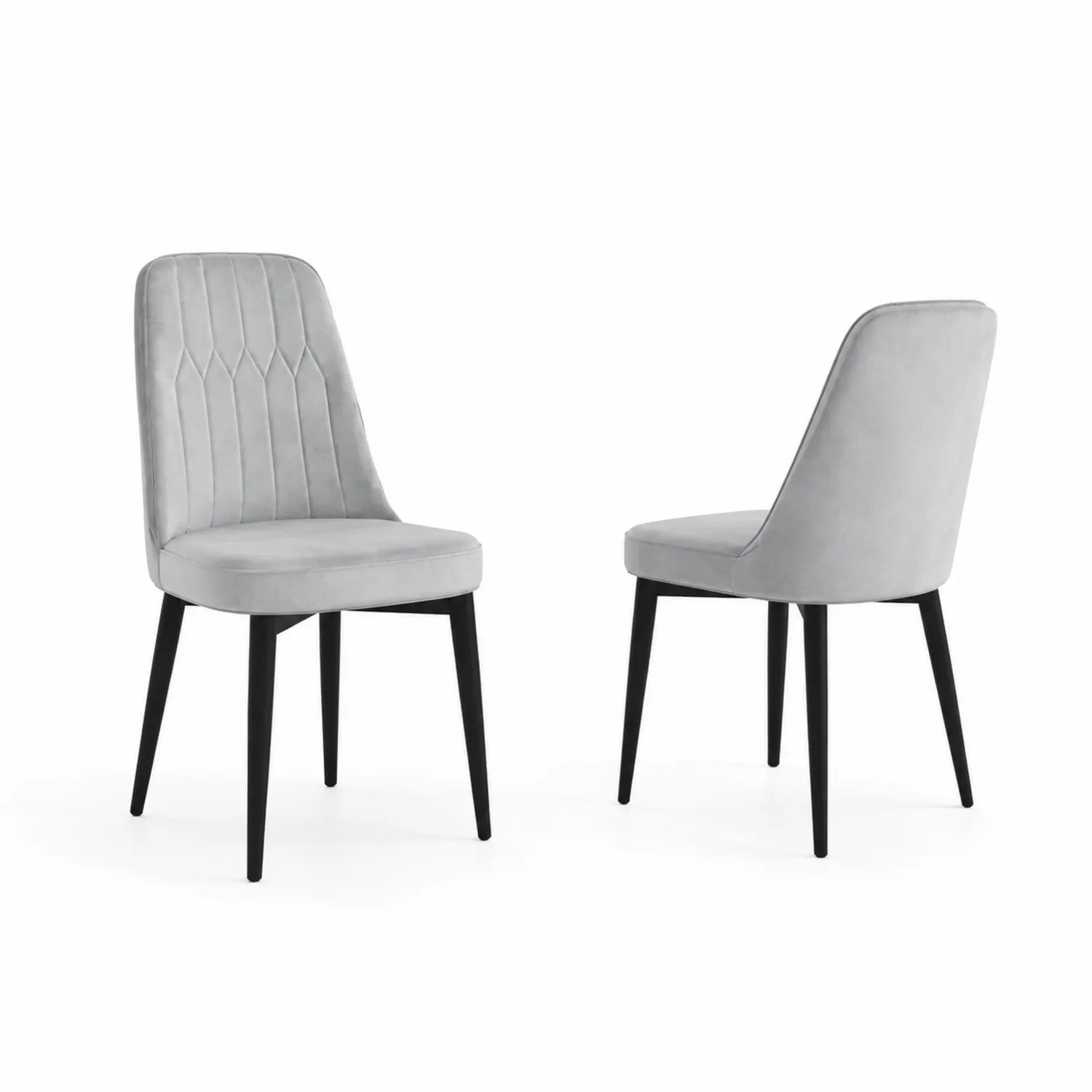 Set di 2 sedie in velluto con gambe in metallo