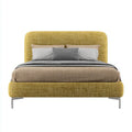 Double Bed Upholstered Fabric 200x150x90 cm - Yellow - Modern Design
