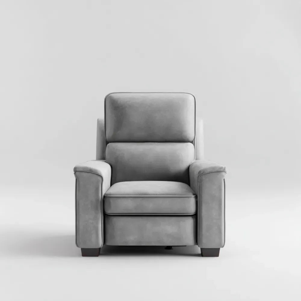 Recliner Armchair Faux Leather 80x90x100 cm - Light Gray - Contemporary Design