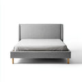 Double Bed Upholstered Fabric 140x200x100 cm - Light Gray - Modern Design