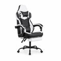 Sedia da ufficio in metallo e PU Nero/Bianco