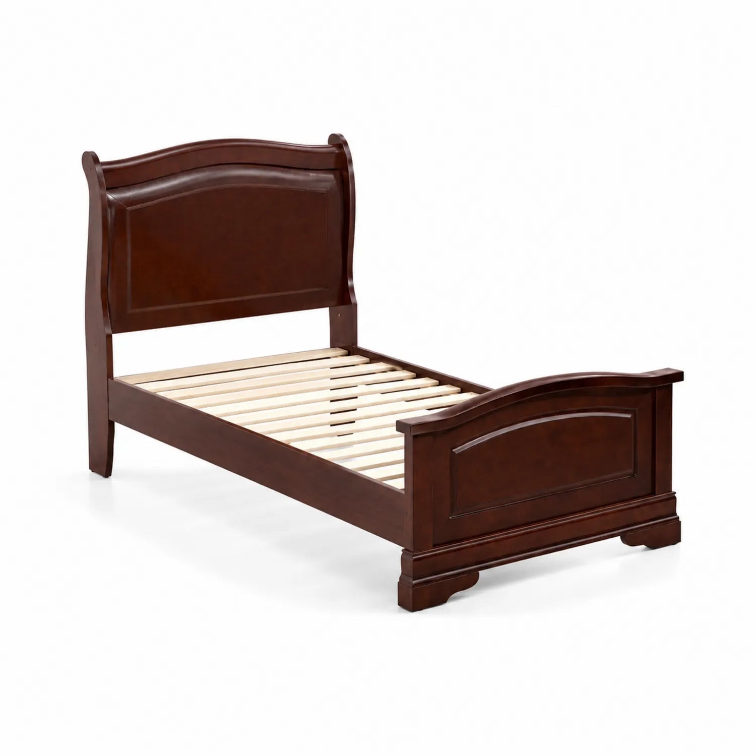 Letto singolo in legno massello marrone 90x200 cm