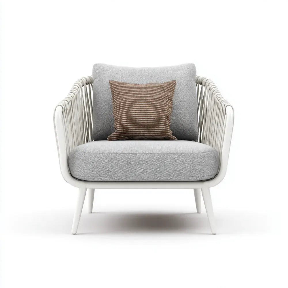 Armchair Fabric Cushion 80x75x85 cm - Light Gray - Modern Design