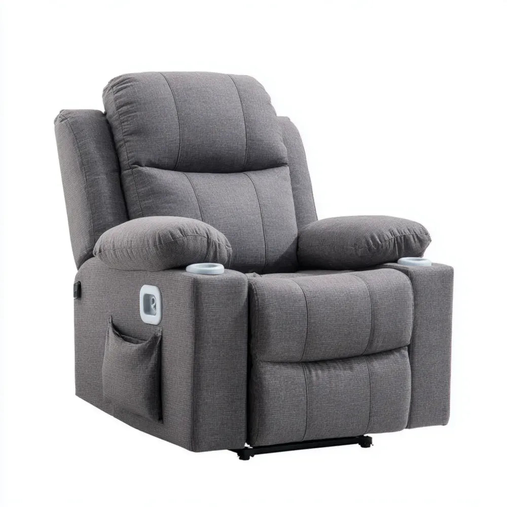 Recliner Chair Fabric Upholstery 85x90x105 cm - Gray - Modern Comfort