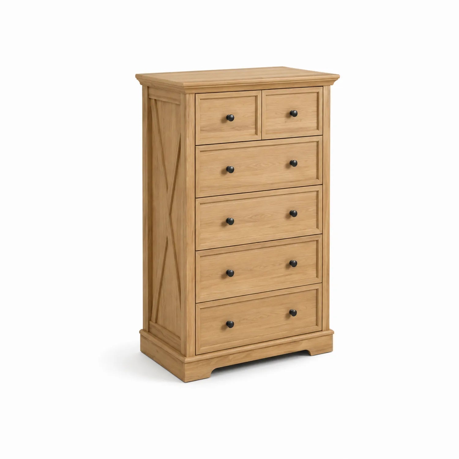 Cassettiera in legno massello di quercia con 6 cassetti