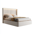 Double Bed Upholstered 200x150x120 cm – Beige – Modern Design with LED Headboard