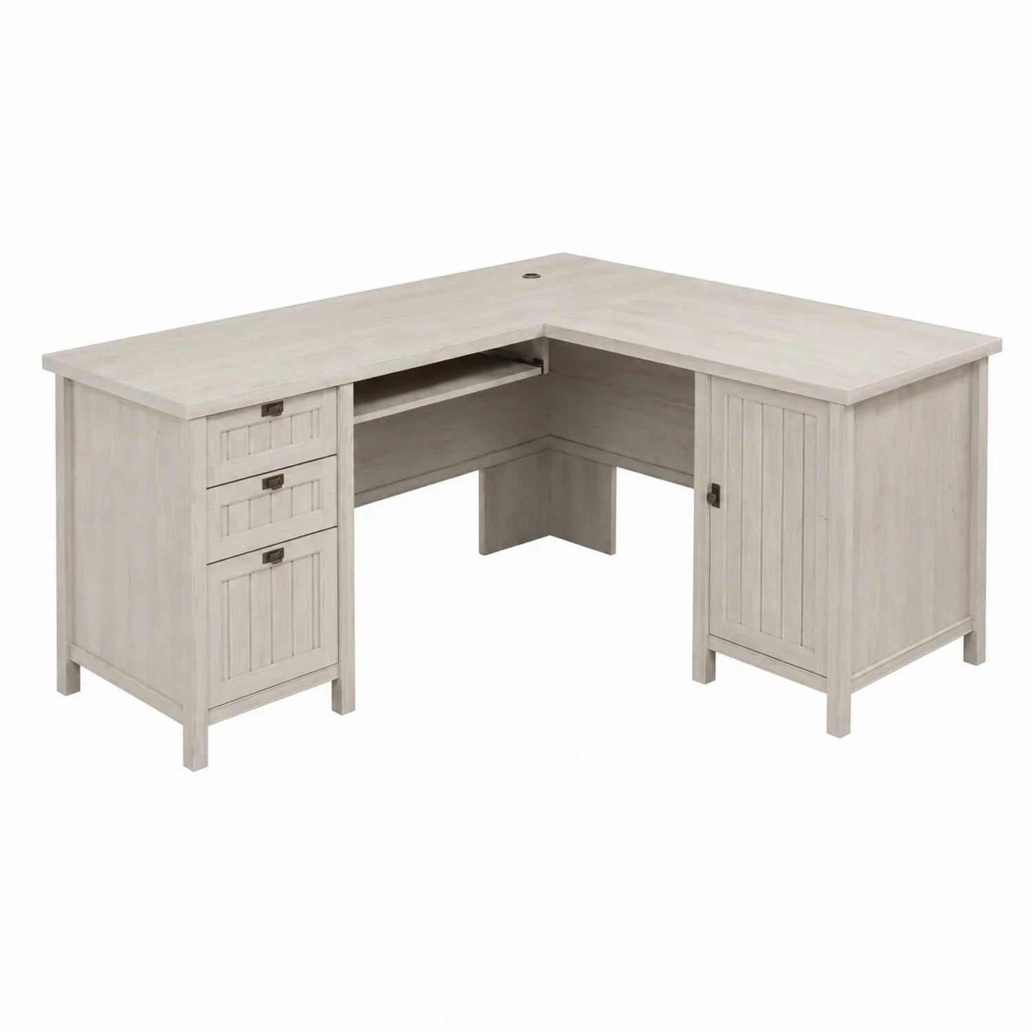 Scrivania ad Angolo L con Cassetti e Armadio in Legno Laminato