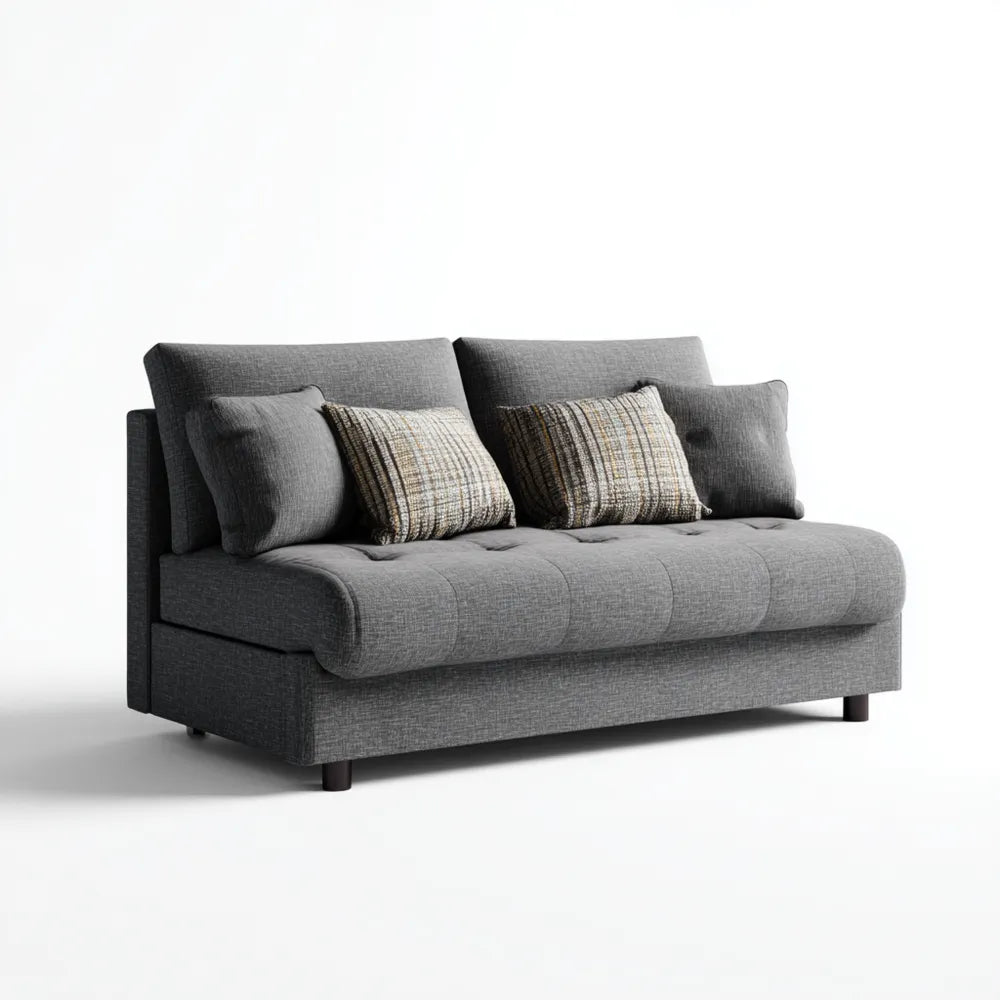 Sofa Bed 180x90x80 cm Fabric Upholstery - Dark Gray - Modern Design