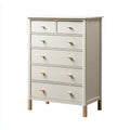 Chest of Drawers Wood 5-Drawer 80x40x120 cm - Light Beige - Modern Design