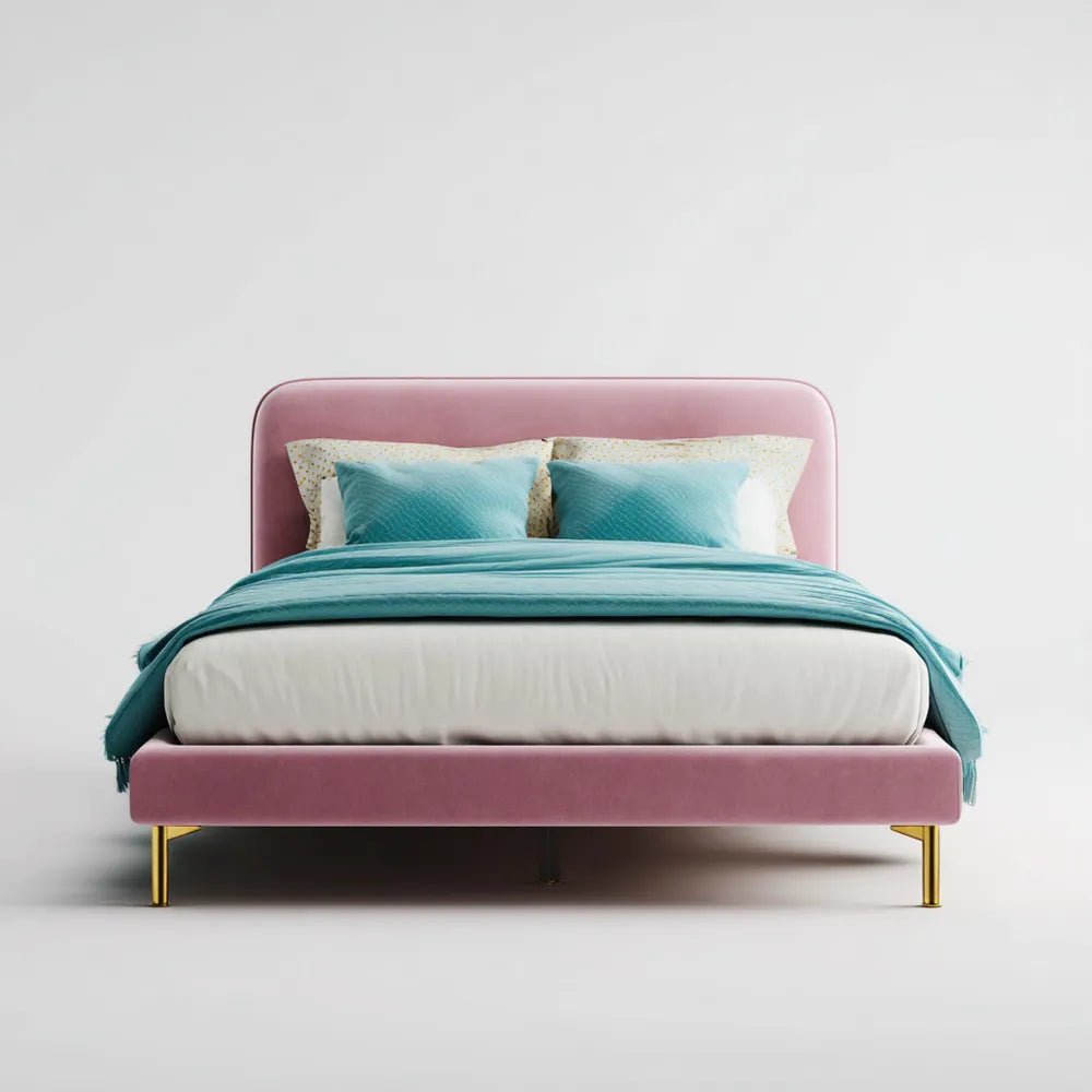 Double Bed Upholstered Velvet 200x150x100 cm - Pink