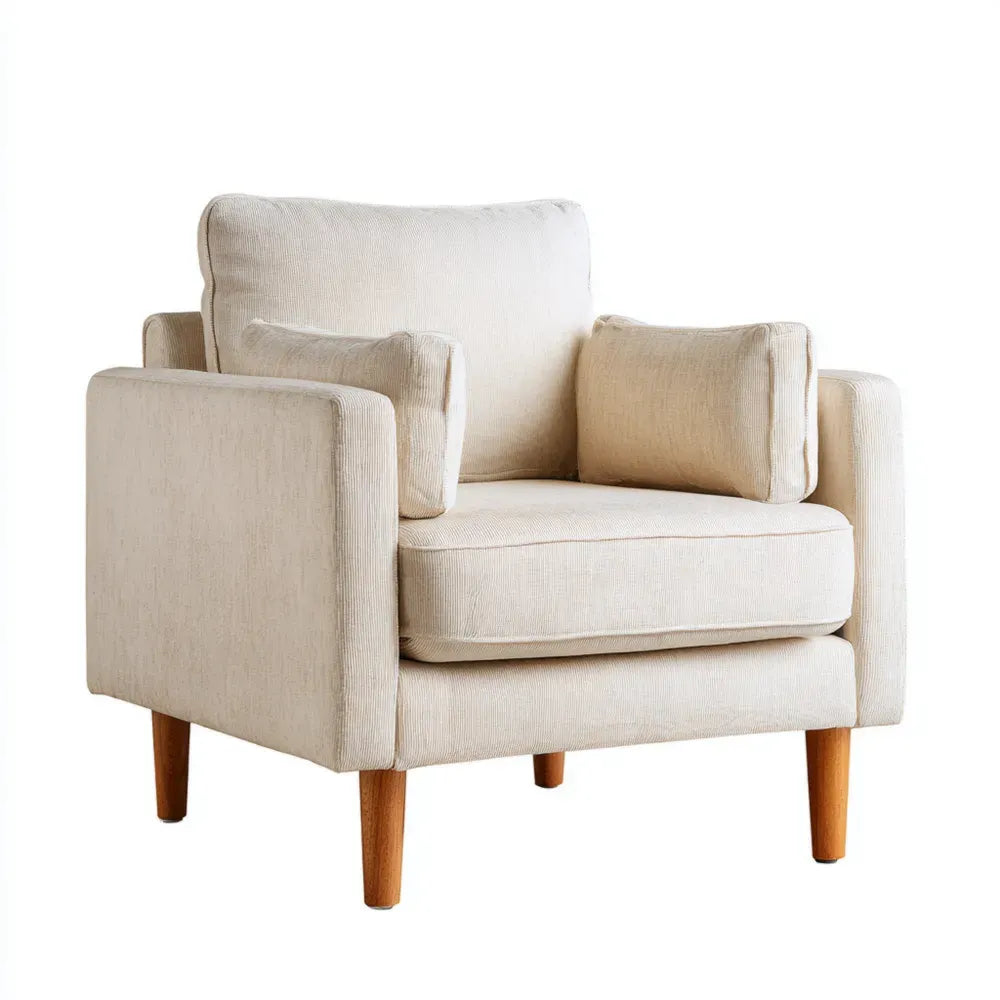 Armchair Fabric Upholstery 85x90x85 cm – Beige – Contemporary Design