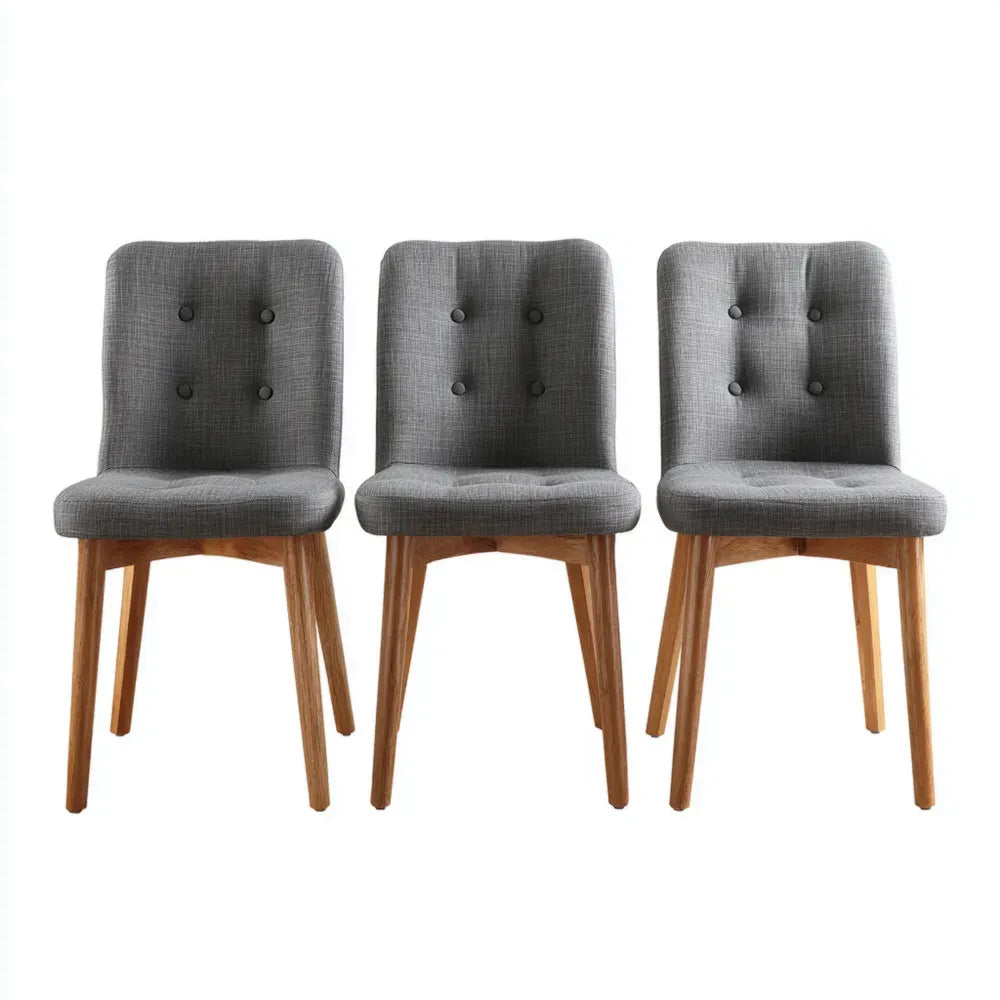 Dining Chairs - Fabric Upholstery - 45x55x85 cm - Gray - Modern Design