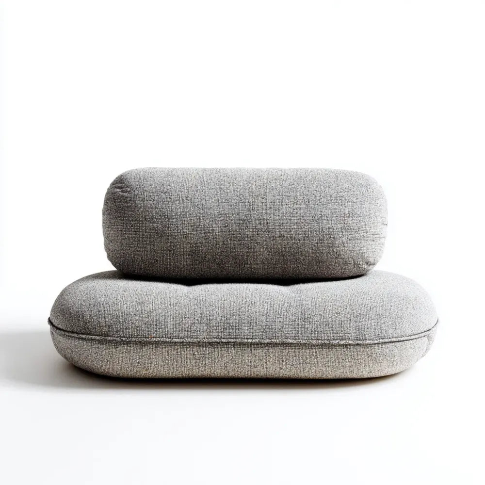 Modern Floor Sofa Set Fabric Upholstered 120x60x40 cm - Light Grey - Contemporary Design