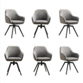 Dining Chairs Set of 6 Velvet Upholstered 55x55x82 cm - Light Grey - Modern Style